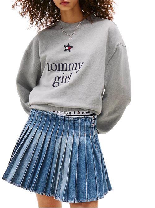 Felpa unisex grigia in cotone Tommy Jeans | DN0DN00066P01